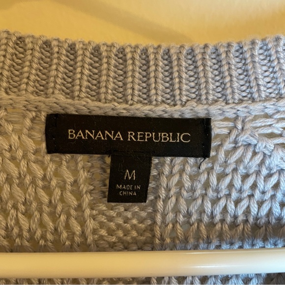 🔥 Banana Republic | Smoky Gray Chunky Knit Wool-Blend Pullover Sweater Small - Picture 5 of 6
